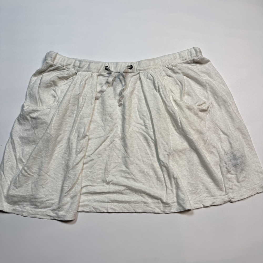 ÉTOILE Isabel Marant Skirt Womens L White Linen A Line Drawstring Pockets Casual
